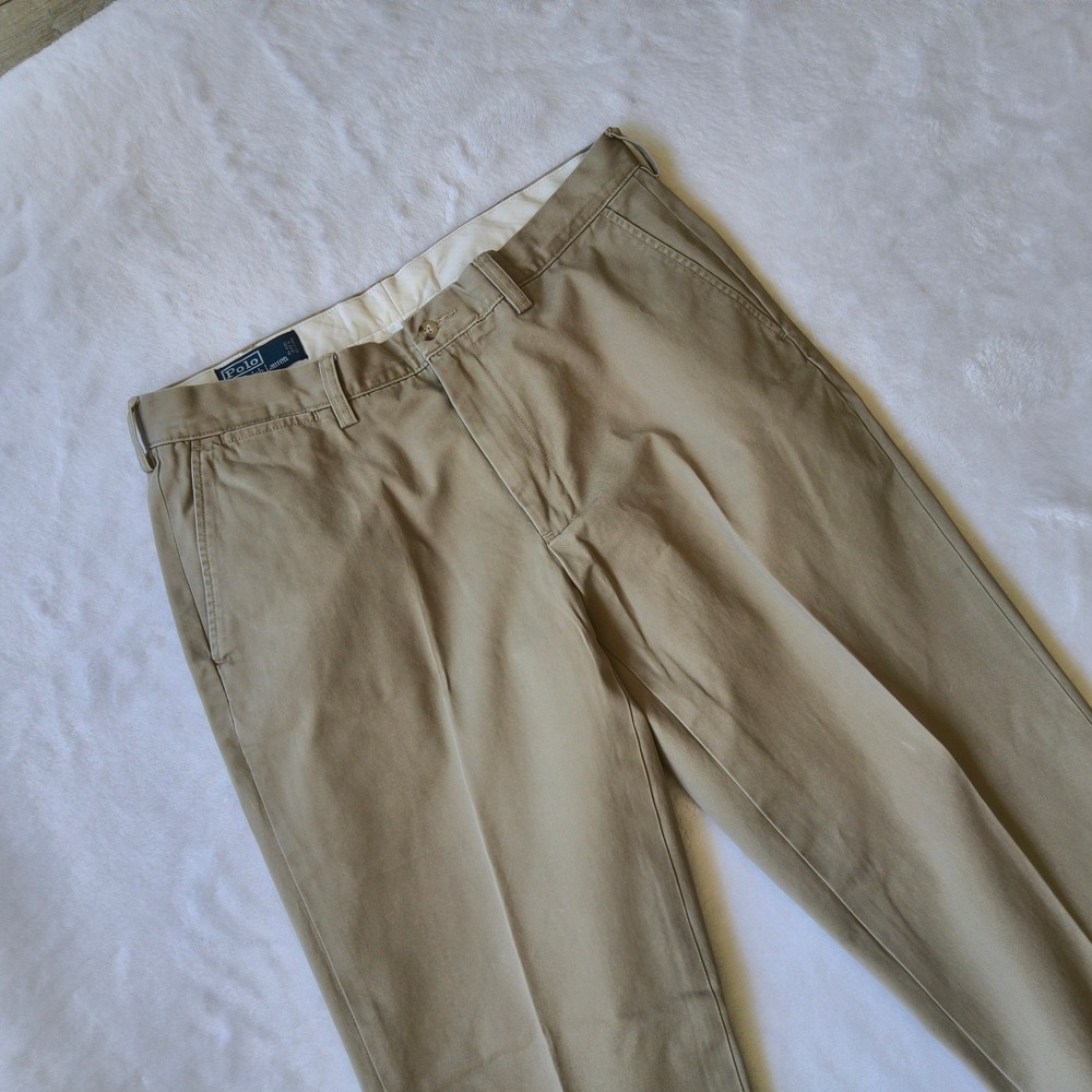 Vintage Polo Ralph Lauren Pants Men's 35x32 Preston Classic Fit Straight Beige
